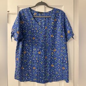 West Kei Blue Floral Blouse